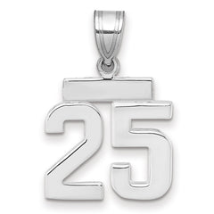 14kw Small Polished Number 25 Charm