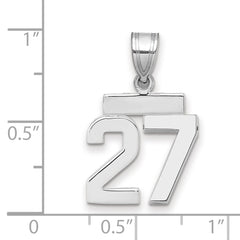 14kw Small Polished Number 27 Charm