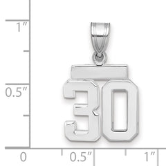 14kw Small Polished Number 30 Charm