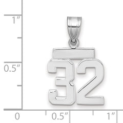 14kw Small Polished Number 32 Charm