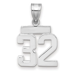 14kw Small Polished Number 32 Charm