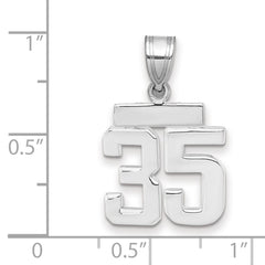 14kw Small Polished Number 35 Charm