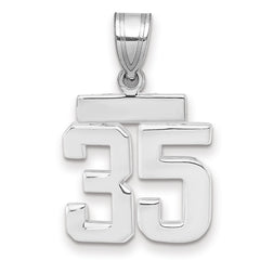 14kw Small Polished Number 35 Charm