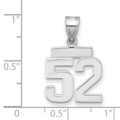 14kw Small Polished Number 52 Charm