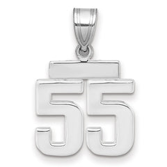 14kw Small Polished Number 55 Charm
