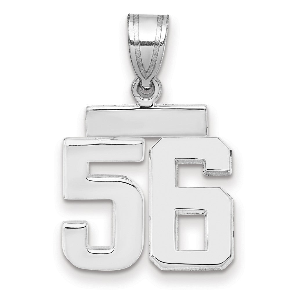 14kw Small Polished Number 56 Charm