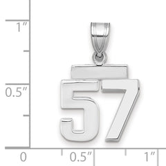 14kw Small Polished Number 57 Charm