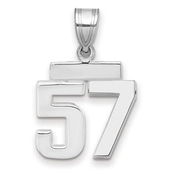 14kw Small Polished Number 57 Charm