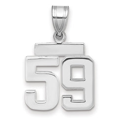 14kw Small Polished Number 59 Charm