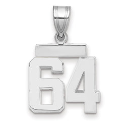 14kw Small Polished Number 64 Charm