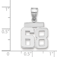 14kw Small Polished Number 68 Charm