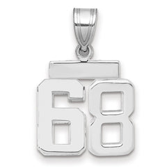 14kw Small Polished Number 68 Charm