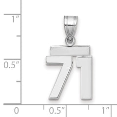 14kw Small Polished Number 71 Charm