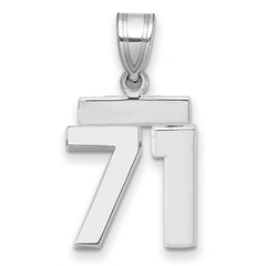 14kw Small Polished Number 71 Charm