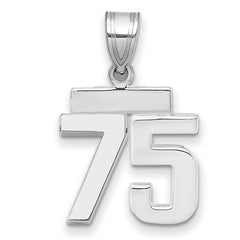 14kw Small Polished Number 75 Charm