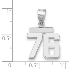 14kw Small Polished Number 76 Charm