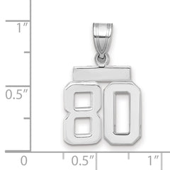14kw Small Polished Number 80 Charm