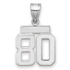 14kw Small Polished Number 80 Charm