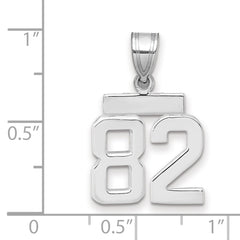 14kw Small Polished Number 82 Charm