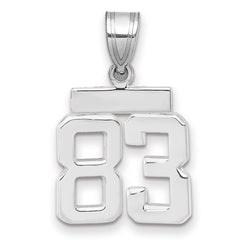 14kw Small Polished Number 83 Charm