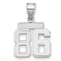 14kw Small Polished Number 86 Charm