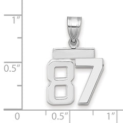 14kw Small Polished Number 87 Charm