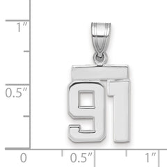 14kw Small Polished Number 91 Charm