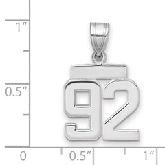 14kw Small Polished Number 92 Charm
