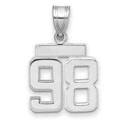 14kw Small Polished Number 98 Charm