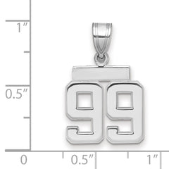 14kw Small Polished Number 99 Charm