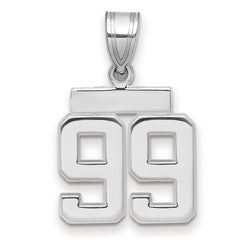 14kw Small Polished Number 99 Charm