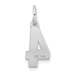 14kw Small Satin Number 4 Charm