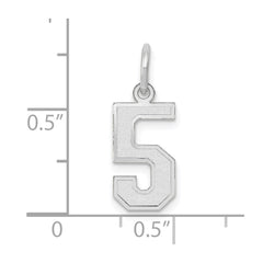 14kw Small Satin Number 5 Charm