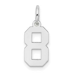 14kw Small Satin Number 8 Charm