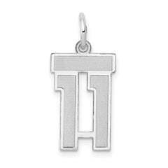 14kw Small Satin Number 11 Charm