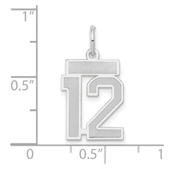 14kw Small Satin Number 12 Charm