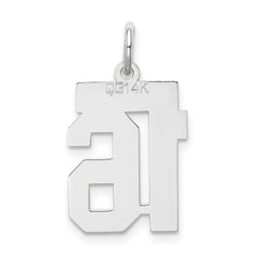 14kw Small Satin Number 16 Charm