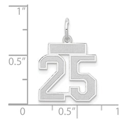 14kw Small Satin Number 25 Charm