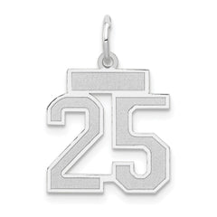 14kw Small Satin Number 25 Charm