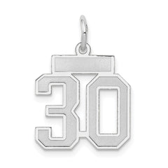 14kw Small Satin Number 30 Charm
