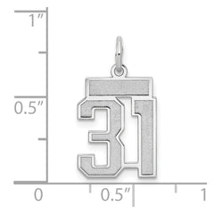 14kw Small Satin Number 31 Charm