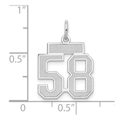 14kw Small Satin Number 58 Charm
