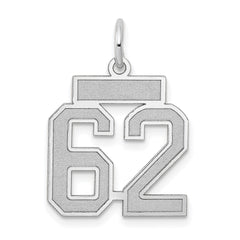 14kw Small Satin Number 62 Charm