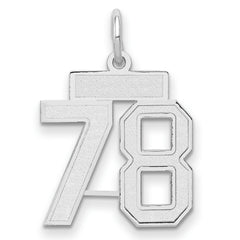14kw Small Satin Number 78 Charm