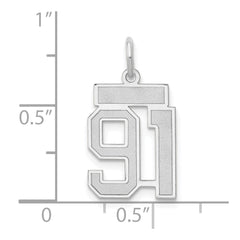 14kw Small Satin Number 91 Charm