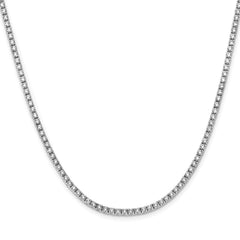14k White Gold Complete 6.68 carat Round A Diamond 17.5 inch Necklace