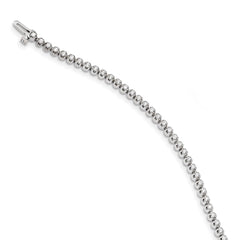 14k White Gold Complete 1 carat Round A Diamond 4-prong 7 inch Tennis Bracelet