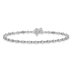 14k White Gold Complete 7/8 carat Round AAA Diamond 2-prong 7 inch Tennis Bracelet