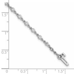 14k White Gold Complete 1.4 carat Round AAA Diamond 2-prong 7 inch Tennis Bracelet