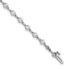 14k White Gold Complete 2.25 carat Round AAA Diamond 2-prong 7 inch Tennis Bracelet